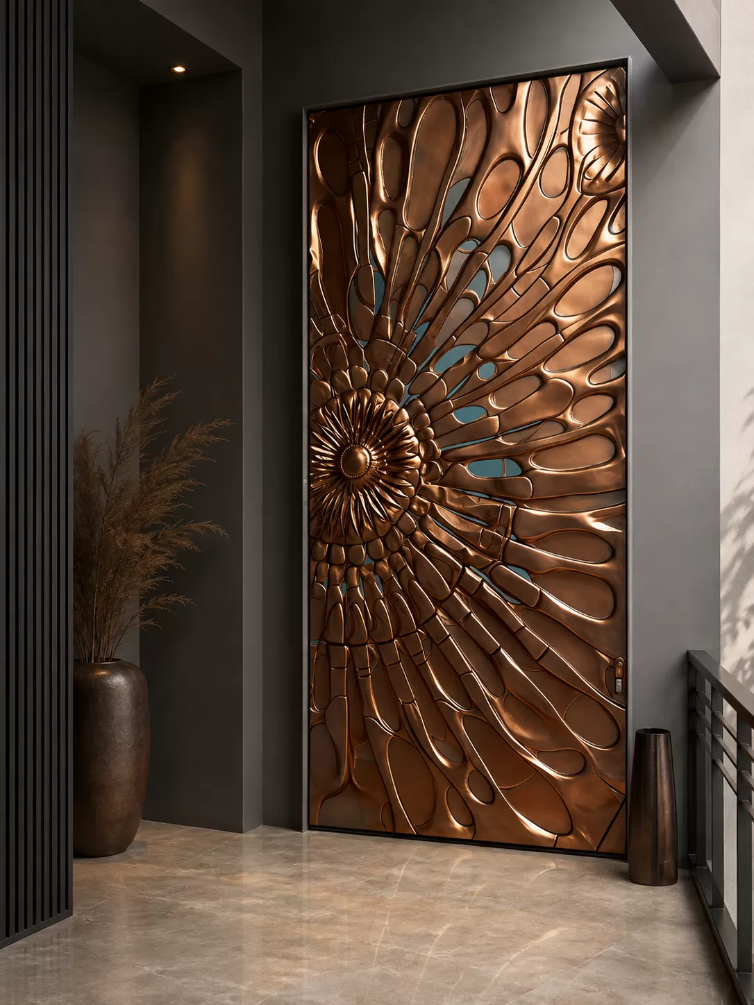 Brass and glass door materials